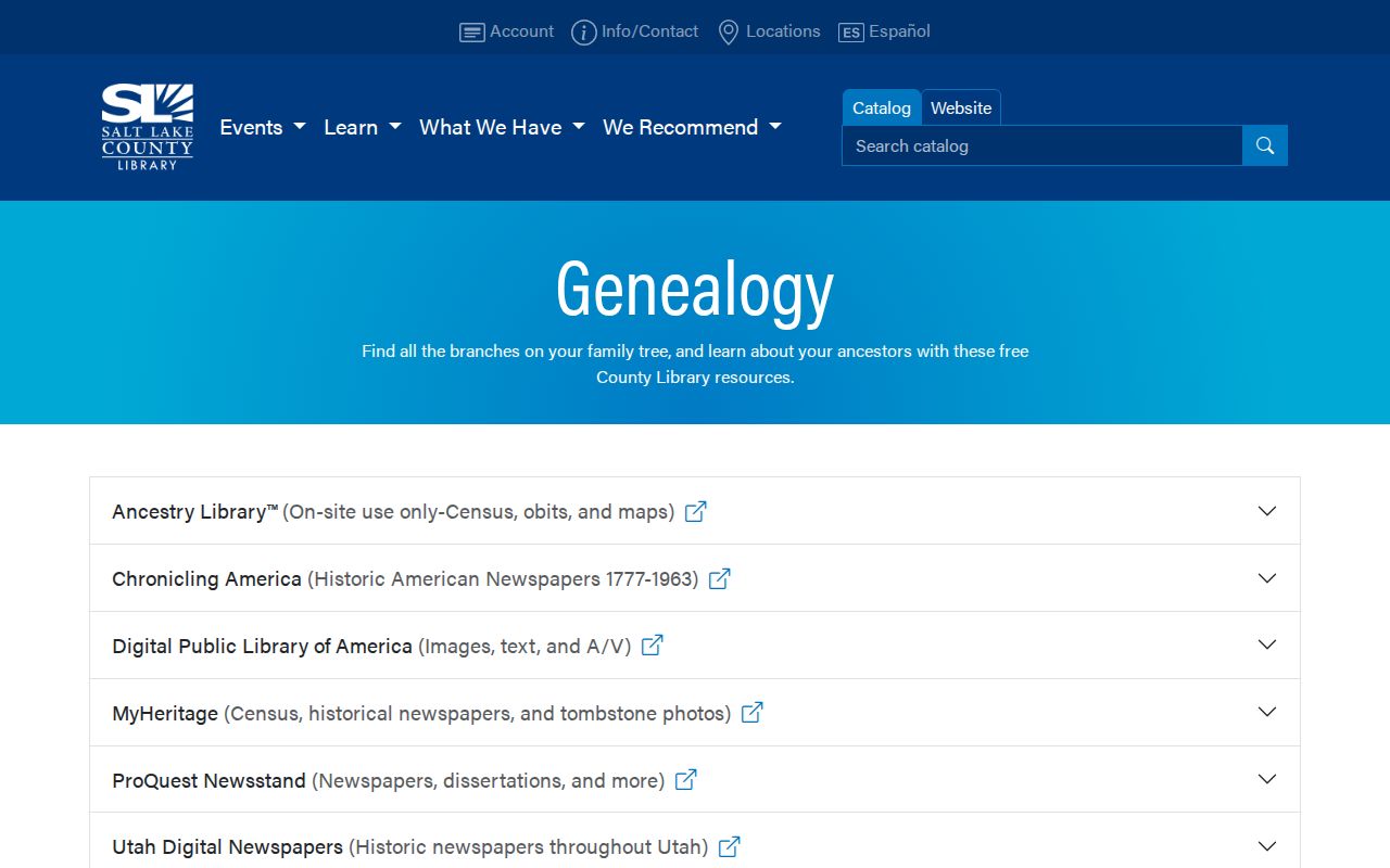 Sandy residents directory research at the Salt Lake County Library