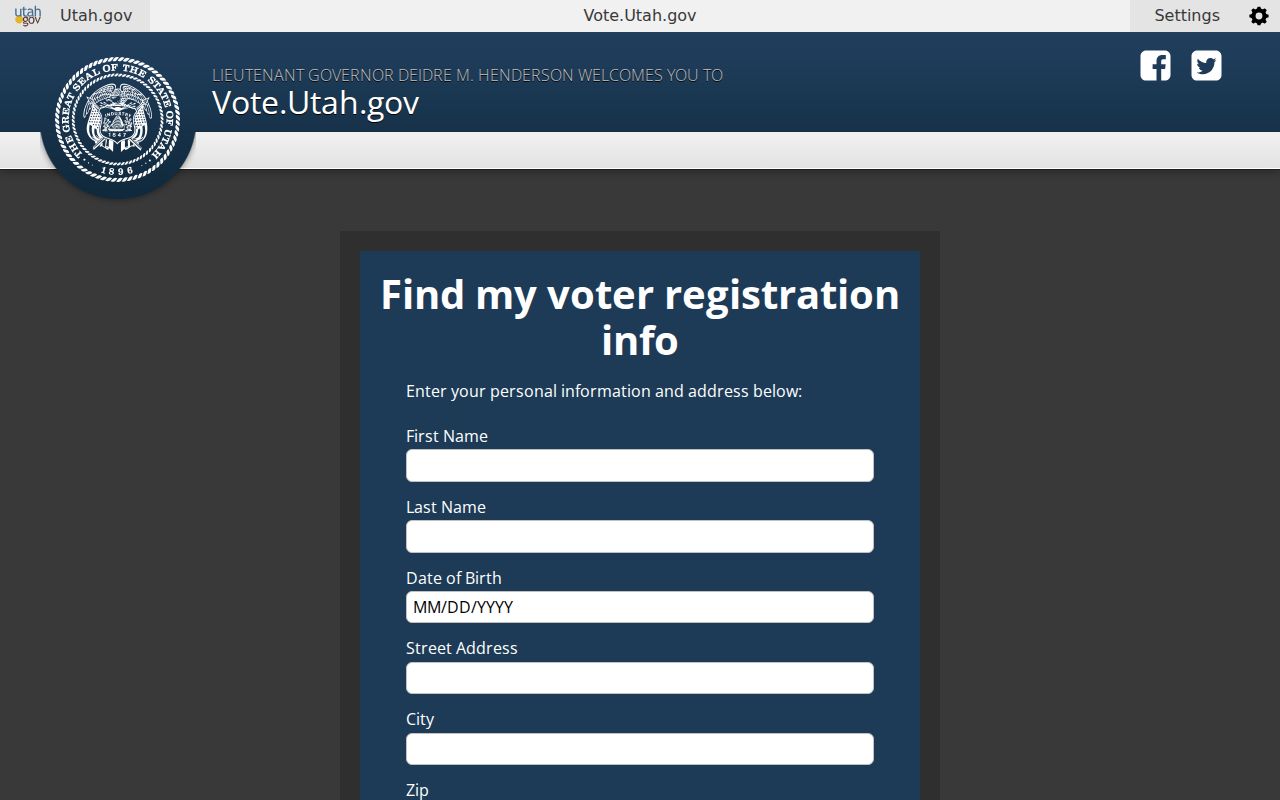 Sandy residents directory Utah voter search fields