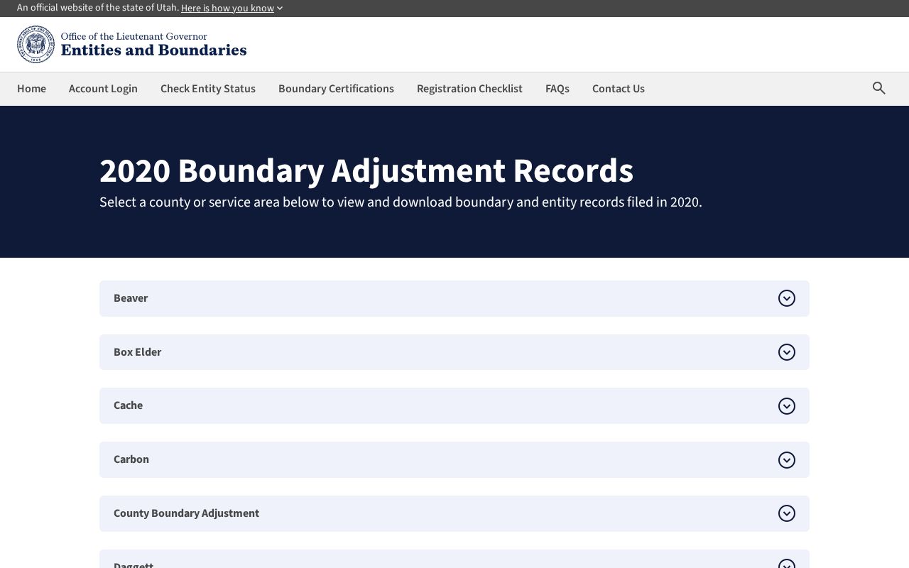Sandy neighbors Utah boundary adjustment records