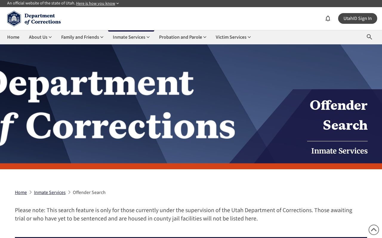 Sandy resident lookup Utah Corrections offender search