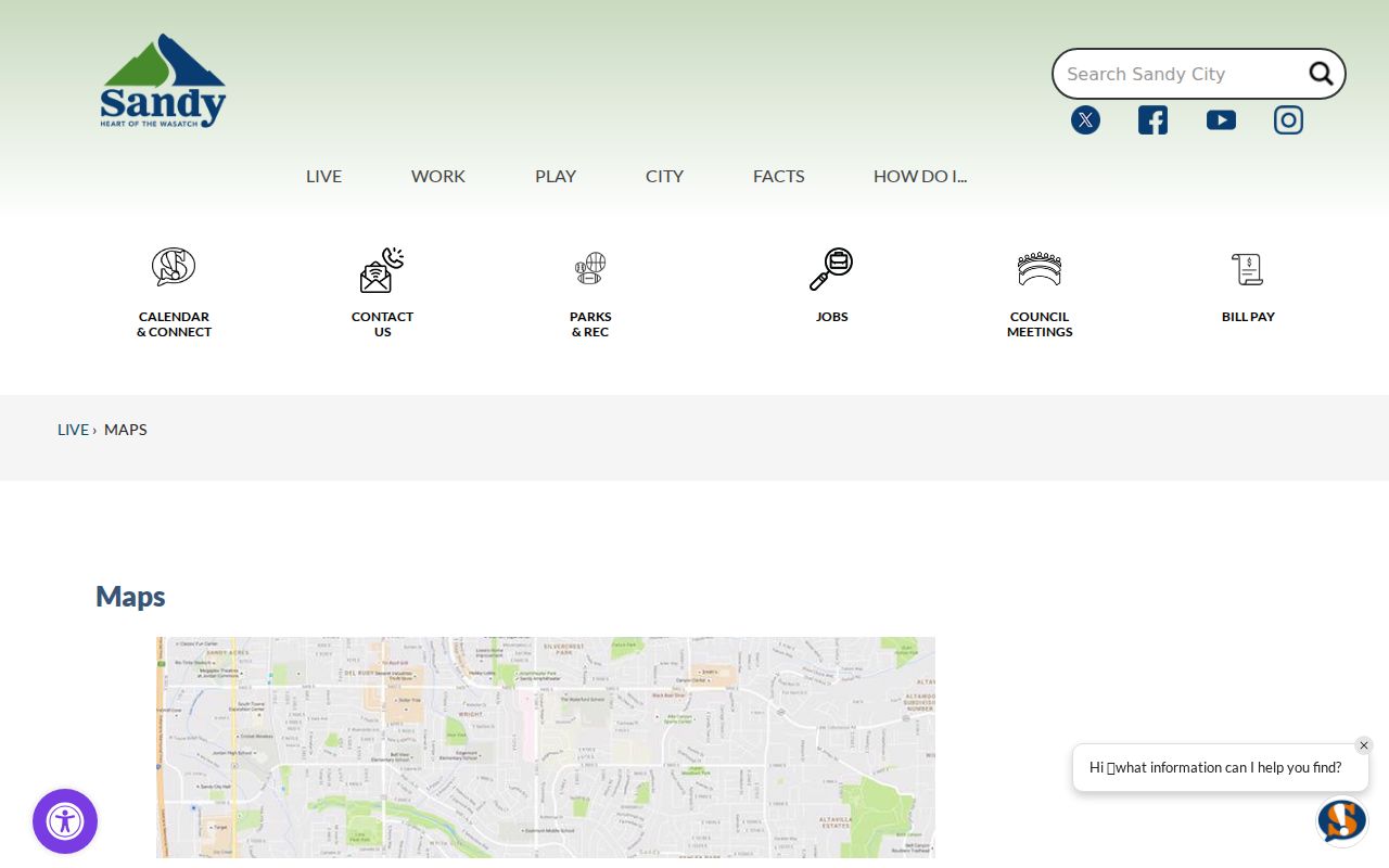 Sandy ZIP code directory city map and postal layers